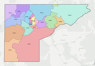 Mesa County CO ZIP code boundaries map