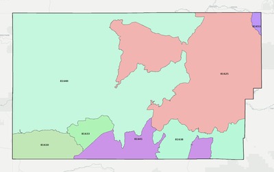 Moffat County CO ZIP code boundaries map