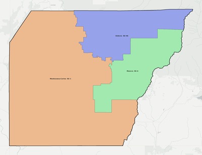Montezuma County CO school district boundaries map