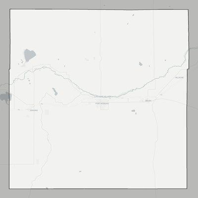 Morgan County CO county basemap context