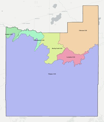 Otero County CO townships and subdivisions map