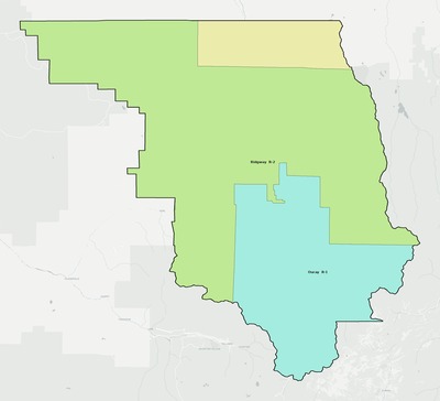 Ouray County CO school district boundaries map