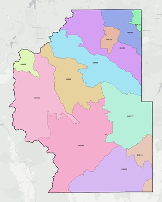 Park County CO ZIP code boundaries map
