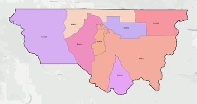 Pitkin County CO ZIP code boundaries map