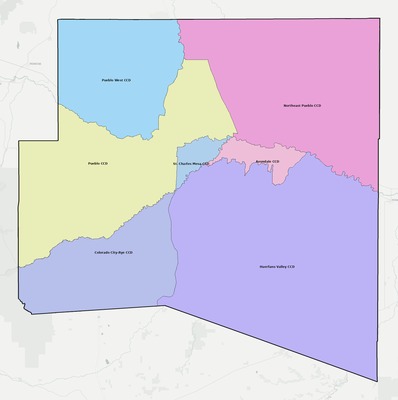 Pueblo County CO county subdivision map preview
