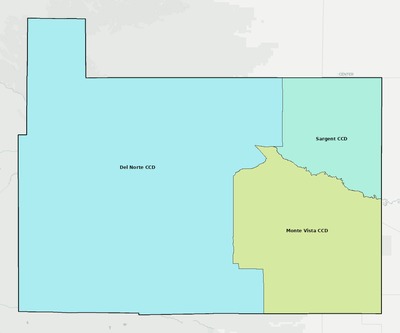 Rio Grande County CO townships and subdivisions map