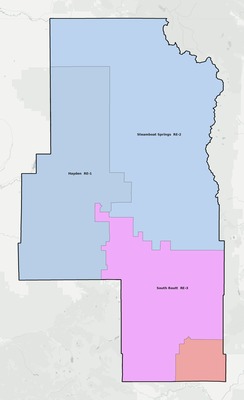 Routt County CO school district boundaries map