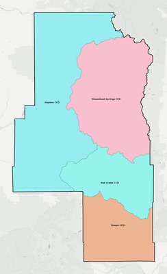 Routt County CO townships and subdivisions map