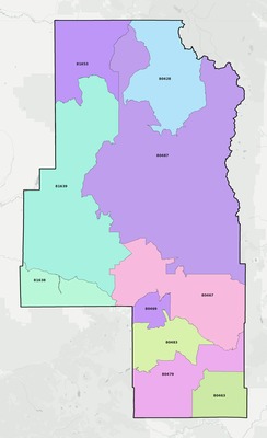 Routt County CO ZIP code boundaries map