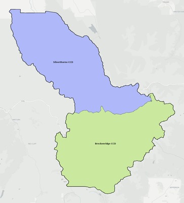 Summit County CO townships and subdivisions map