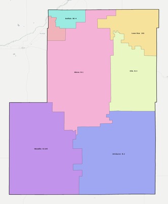 Washington County CO school district boundaries map