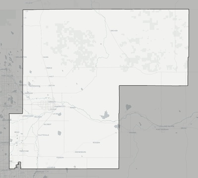 Weld County CO county basemap context