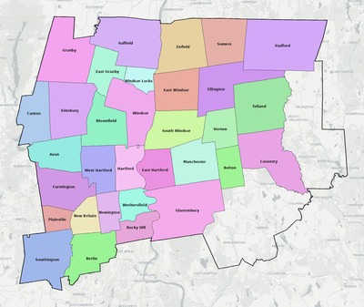 Capitol County CT school district boundaries map