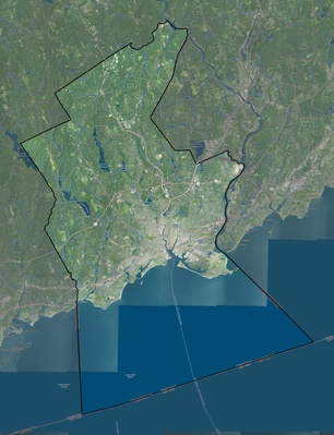 Greater Bridgeport County CT USGS imagery and topo map