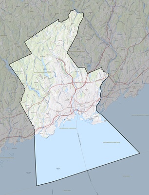 Greater Bridgeport County CT USGS topo map
