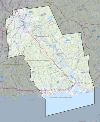 Lower Connecticut River Valley County CT USGS topo map