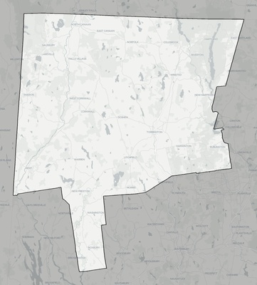 Northwest Hills County CT county basemap context