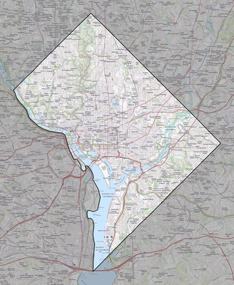 District of Columbia County DC USGS topo map