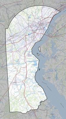 New Castle County DE USGS topo map