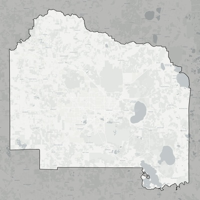 Alachua County FL county basemap context