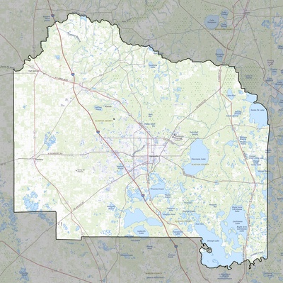 Alachua County FL USGS topo map