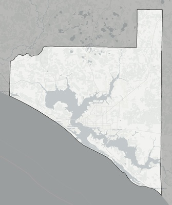 Bay County FL county basemap context