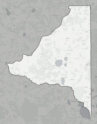 Bradford County FL county basemap context