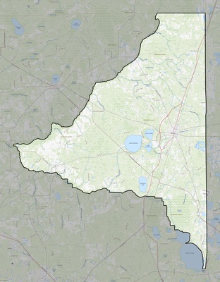 Bradford County FL USGS topo map