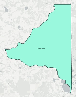 Bradford County FL school district boundaries map