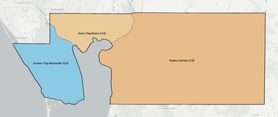 Charlotte County FL townships and subdivisions map