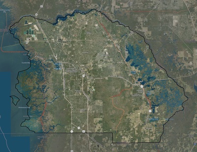 Citrus County FL USGS imagery and topo map