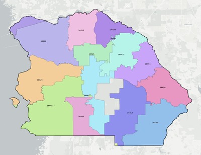 Citrus County FL ZIP code boundaries map