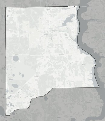 Clay County FL county basemap context