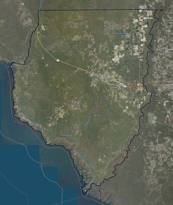 Dixie County FL USGS imagery and topo map