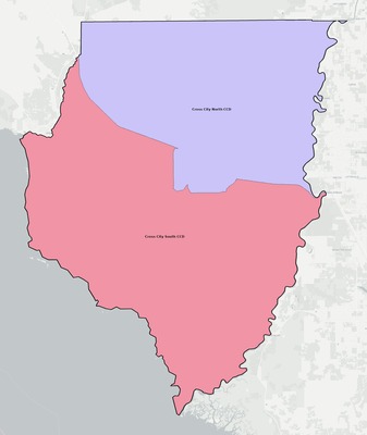 Dixie County FL townships and subdivisions map