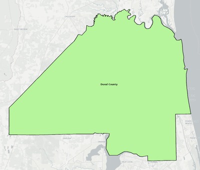Duval County FL school district boundaries map