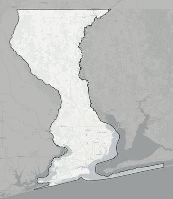 Escambia County FL county basemap context