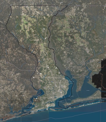 Escambia County FL USGS imagery and topo map