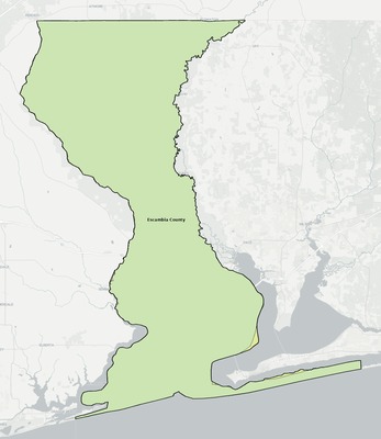 Escambia County FL school district boundaries map