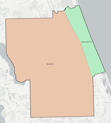 Flagler County FL townships and subdivisions map