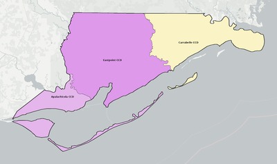 Franklin County FL townships and subdivisions map