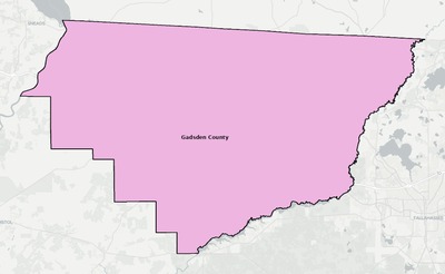 Gadsden County FL school district boundaries map
