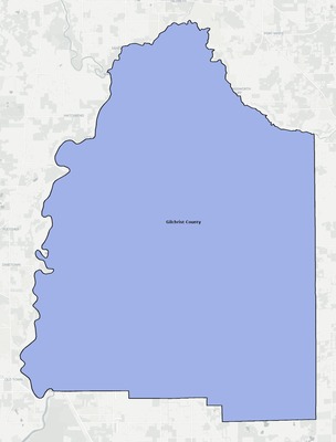 Gilchrist County FL school district boundaries map