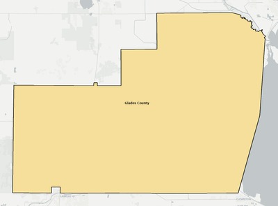 Glades County FL school district boundaries map