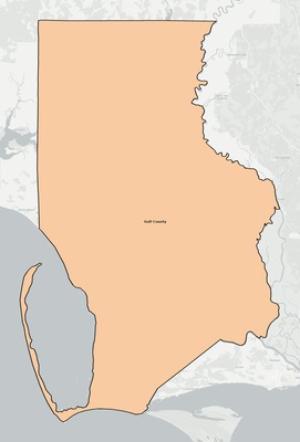 Gulf County FL school district boundaries map