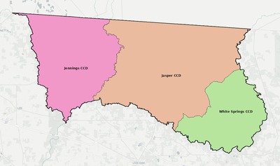 Hamilton County FL townships and subdivisions map