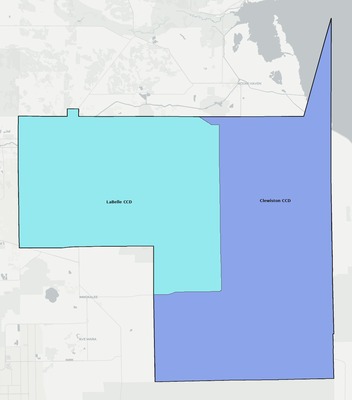 Hendry County FL townships and subdivisions map