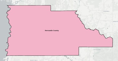 Hernando County FL school district boundaries map
