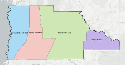 Hernando County FL townships and subdivisions map