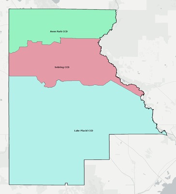 Highlands County FL townships and subdivisions map